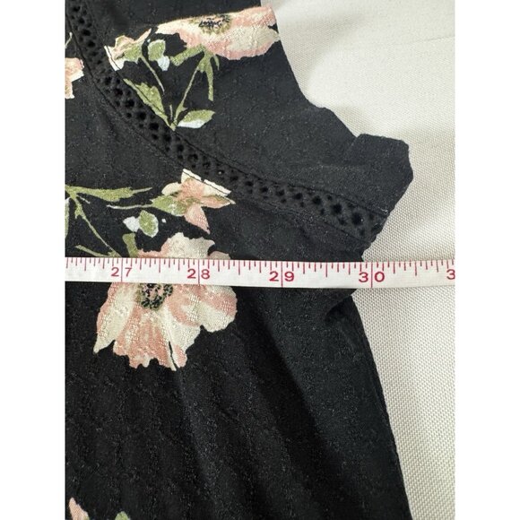 Buffalo David Bitton Shirt Womens 3X Black Floral Short Sleeve Cottagecore Boho - Picture 9 of 11